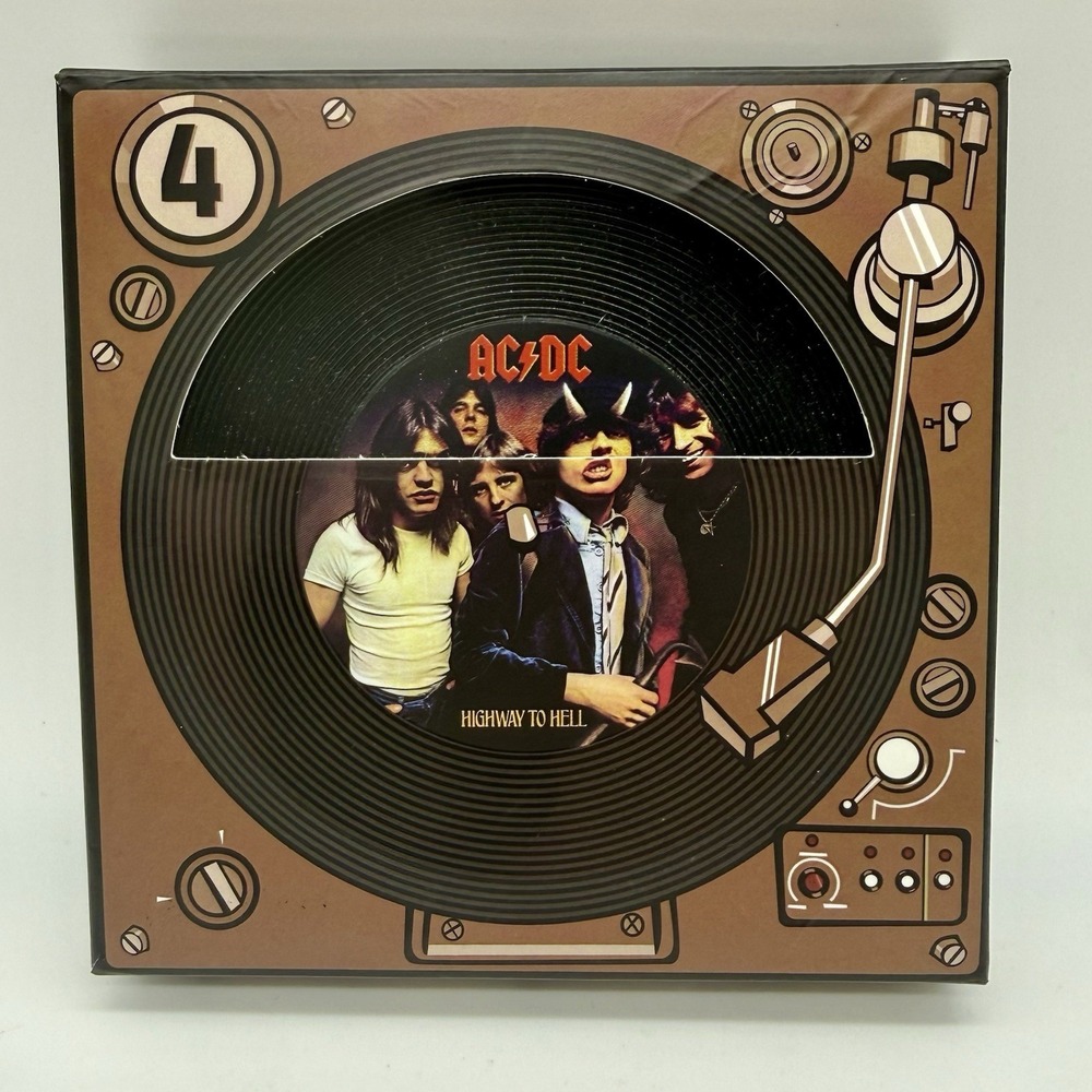 AC/DC‎ Coaster Set Of 4 Highway to Hell Back in Black Powerage Let there be Rock